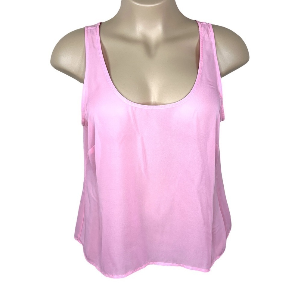 Size 16 Pastel Pink Sheer Blouse Top Sleeveless Evan Picone